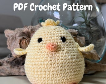 Easter crochet pattern chubby chick chicken amigurumi digital pdf