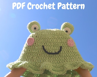 Frog Bucket Hat Virkmönster | Ladda ner Amigurumi Style Nybörjare PDF