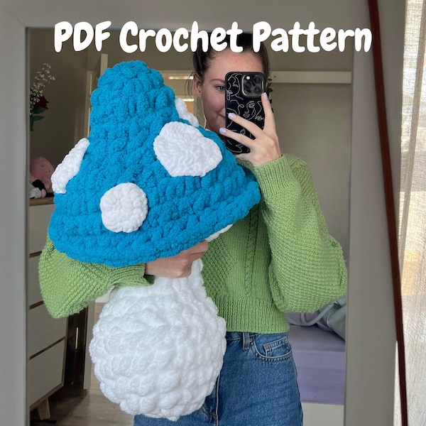 Giant Mushroom Pillow Crochet Pattern