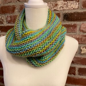 20% off Hand-knit Purple & Blue Infinity Scarf