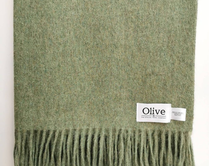 Sage Green Alpaca and Merino Wool Blanket / Throw. Etsy UK