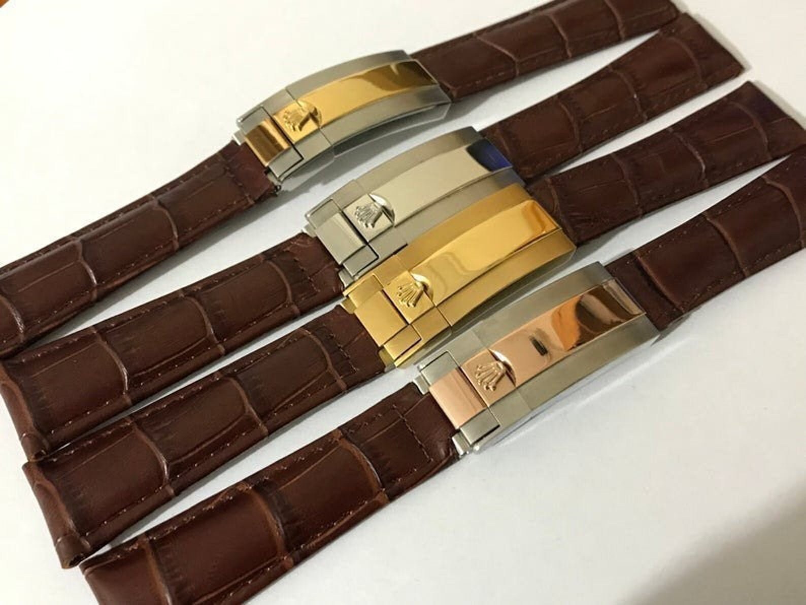 Rolex 20mm Brown Croc Lederarmband Armband Rolex Deployment Etsy