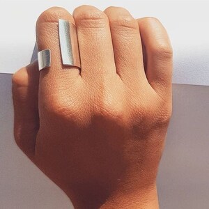 Open Ring, sterling silver Long Ring, Chunky Ring, Large Ring, Cuff Ring silver, Adjustable Ring, Big Ring, Statement Ring