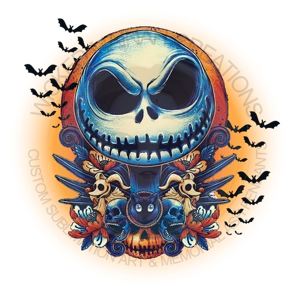 Nightmare Before Christmas Jack Skellington PNG (Digital Download)