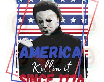 Michael Myers 4th of July PNG no physical product digital download