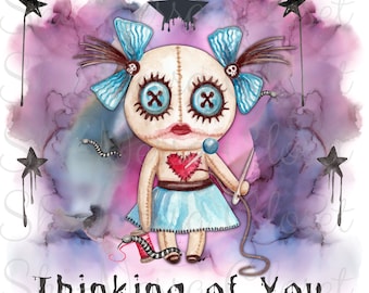 Thinking of You Voodoo Doll Png - Halloween PNG - No Physical Product Digital Download Only