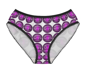 Cancer Panties, Astrology Underwear, Cotton Briefs, Astrology Panties, Underwear Gift Idea, Cancer Underwear, Panties For Women