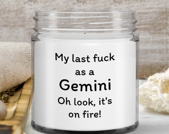 Gemini gift funny zodiac candle for women men birthday idea star sign