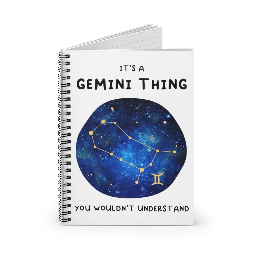 Gemini Notebook, Zodiac Sign Gemini, Gemini Season, Gemini Gifts