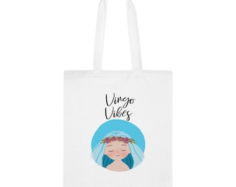 Virgo Vibes Tote Bag, Virgo Gifts, Zodiac Sign Tote Bag , Zodiac Gift , Gift for Virgo, Virgo Birthday Gift, Horoscope Tote Bag