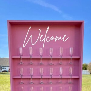 Welcome Decal | Champagne Wall Sticker | Welcome Celebration Sign | Event | Bubbly Drinks | Cheers | Party Display | Bridal Shower |