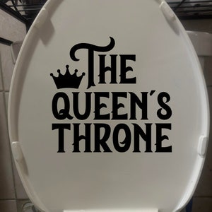 The Queen&#39;s Throne Decal | Bathroom Decor | Toilet Decal | Humor Sticker|