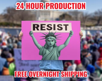 Lady Liberty Resist Poster (Double-Sided) No Kings Protest Sign, Anti Trump Rally, Abolish ICE, Anti Ice Protest, Ice Out, Renee Nicole