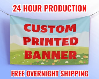 Custom Vinyl Banner | Full Color Printed Banner | Personalized Flag Banner| Sports Event, Birthday, Business, Wedding, Sign, Advertise |