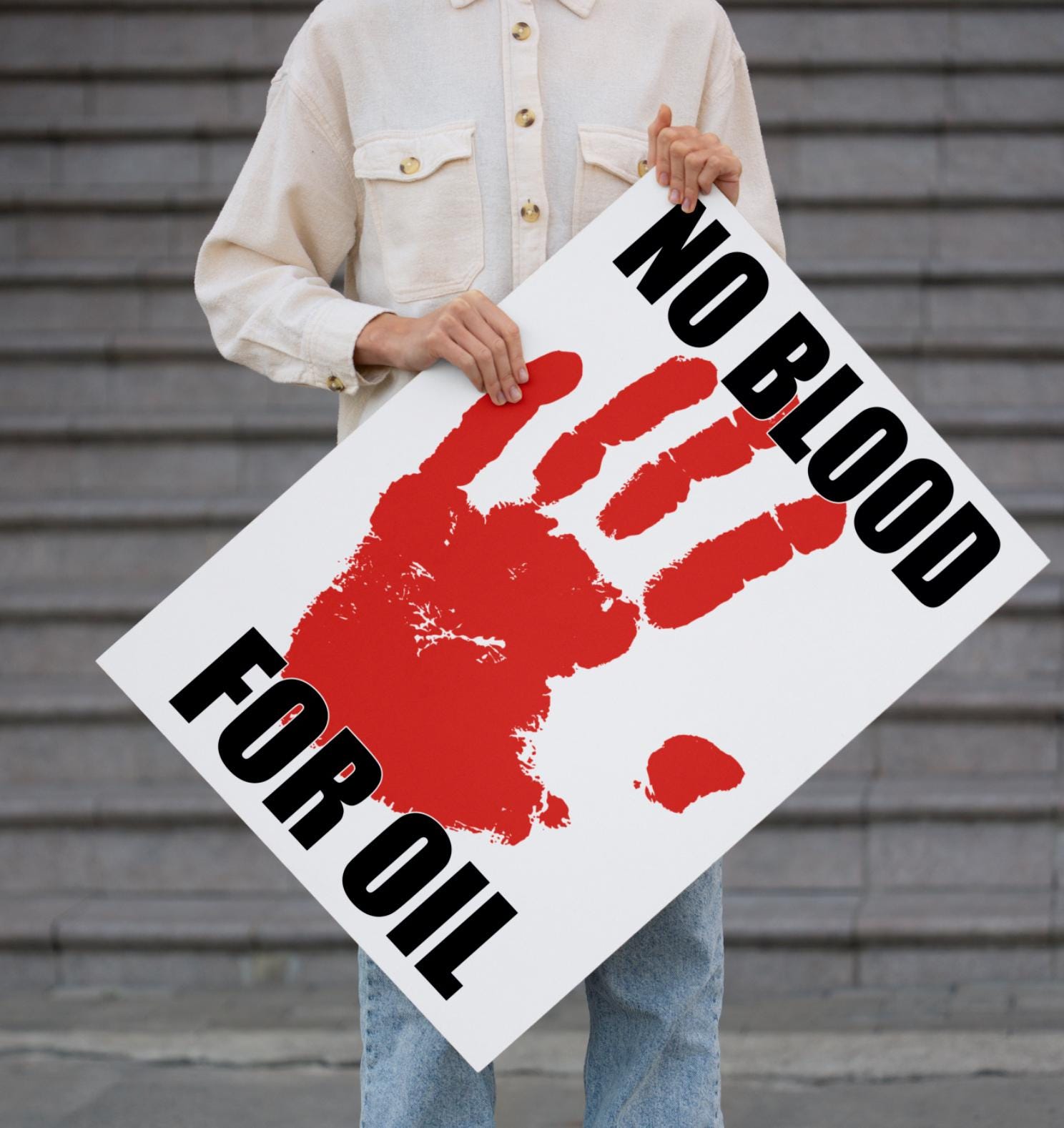 Discover No Blood For Oil Poster (Double-Sided) Anti War, Trump Protest, Hands Off, Political Activist Poster, Stand With Venezuela, No Kings