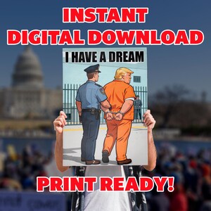 I Have A Dream Digital Download, Printable No Kings Protest, Anti Trump Rally, Hands Off, Printable Protest Signs, Political Activist