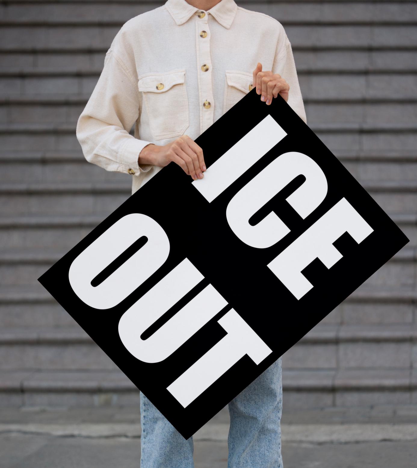 ICE OUT Protest Cardstock Poster (double-sided) No Kings Protest Sign ...