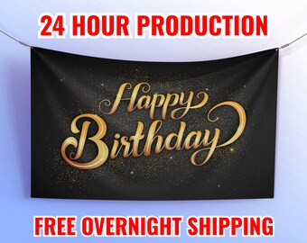 Happy Birthday Vinyl Banner | Birthday Banner | Birthday Party Sign | Birthday Celebration Decoration |