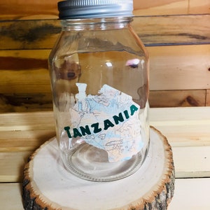 Hunter Green and World Map Tansania Reise-Fund Jar