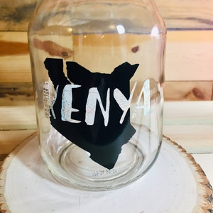 Kenya Travel Fund Jar (Aquarell Pinsel Schrift Schrift)