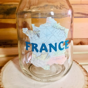 Carte du monde et pot de fonds de voyage Azure France