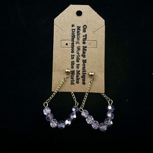 Lavender Beaded Drop Earrings image 1