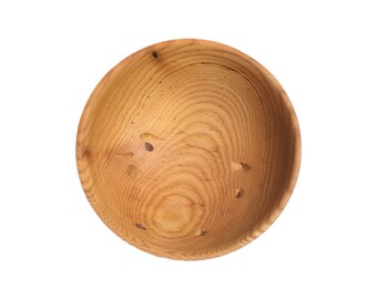 Ash Wood Bowl with a Worm-Hole Design