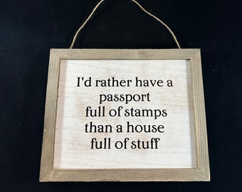 Passport Rustic Hanging Plaque