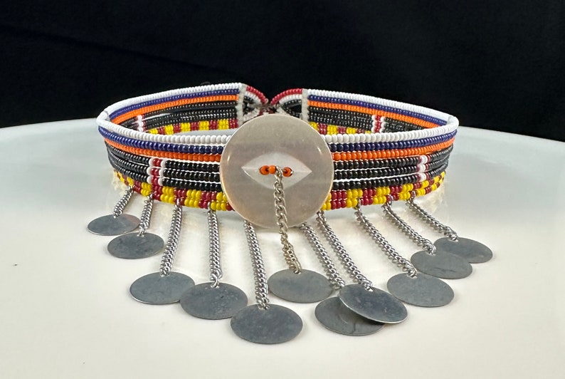 Maasai Tribe Beaded Choker Necklace Black