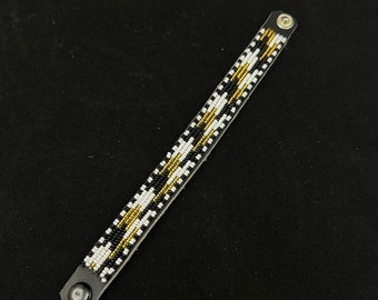 Black, White and Gold Beaded Bracelets