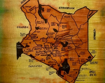 Map of Kenya Canvas