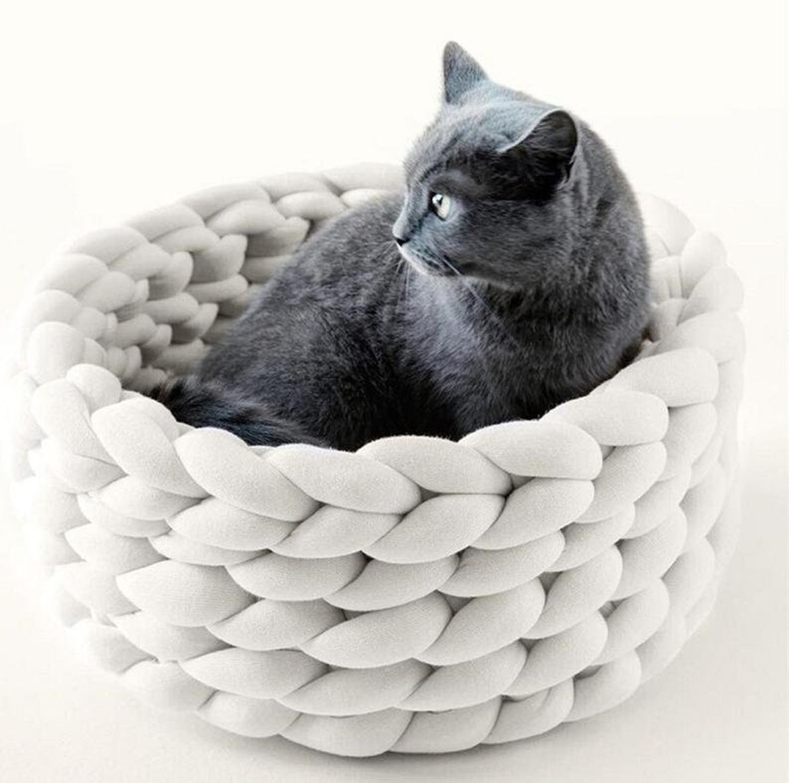 Chunky Knit PET BED Handmade PET Nest Cotton Cat Bed Cat Etsy