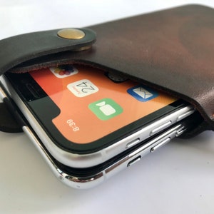 Custom Sized Cell Phone Holster. For two iPhones. Magnetic closure.. + Personalization & Lifetime Warranty