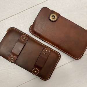 Case for iPhone 5 ... 13 Pro Max  made of genuine leather with a belt clip. + Personalization & Lifetime Warranty