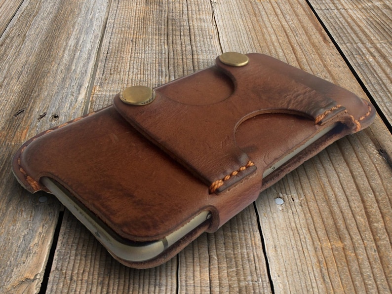 Heavy duty leather Smartphone case, made of genuine leather with a belt clip. Personalization & Lifetime Warranty image 5