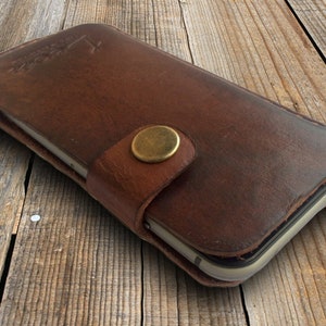 Heavy duty leather Smartphone case, made of genuine leather with a belt clip. Personalization & Lifetime Warranty image 2