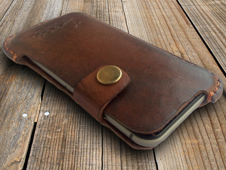 Heavy duty leather Smartphone case, made of genuine leather with a belt clip. Personalization & Lifetime Warranty image 2