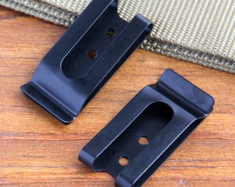 Clip Holster Sheath Belt Clip Manganese Steel Hooks Clasp Double Holes Spare Parts for Belt Bag Leather Crafts