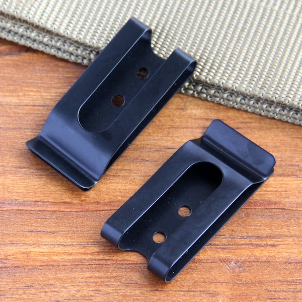 Clip Holster Sheath Belt Clip Manganese Steel Hooks Clasp Double Holes Spare Parts for Belt Bag Leather Crafts