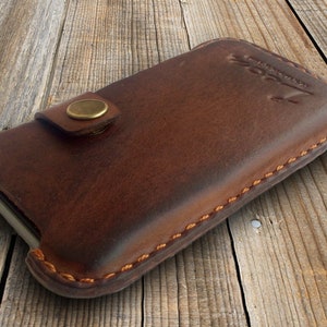 Heavy duty leather Smartphone case, made of genuine leather with a belt clip. Personalization & Lifetime Warranty image 4