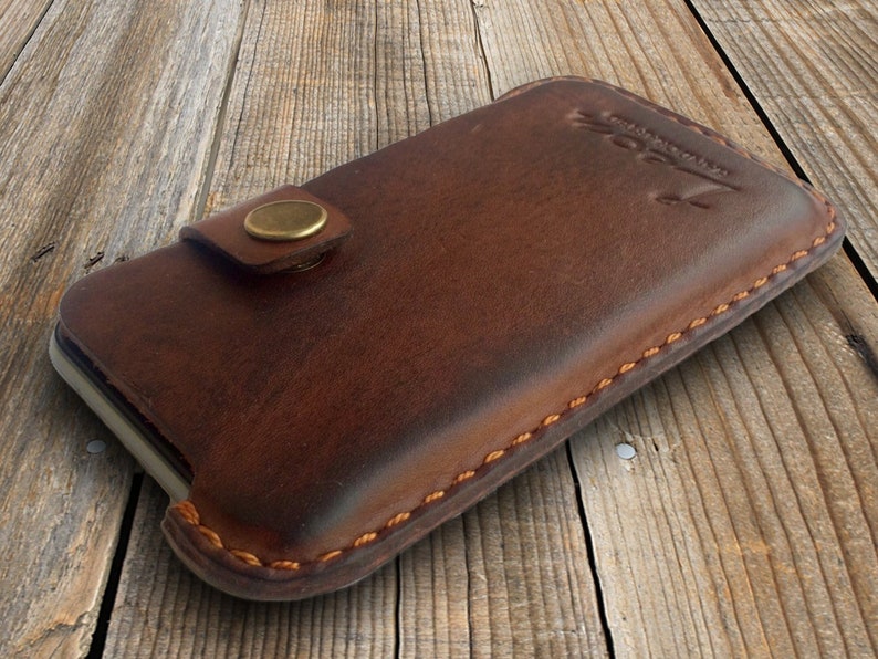 Heavy duty leather Smartphone case, made of genuine leather with a belt clip. Personalization & Lifetime Warranty image 4