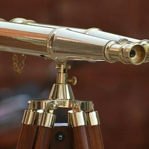18" Nautical Brass Binocular Telescope With Floor Tripod Stand Marine Binocular Gift