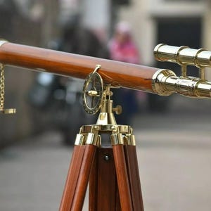 Wooden Tripod Floor Standing Telescopic Tripods Maritime