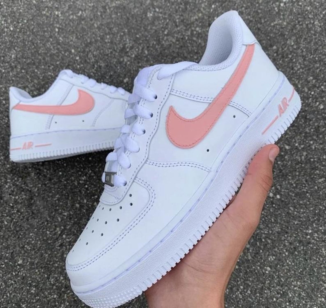 Customized Pink Nike Air Forces | Etsy
