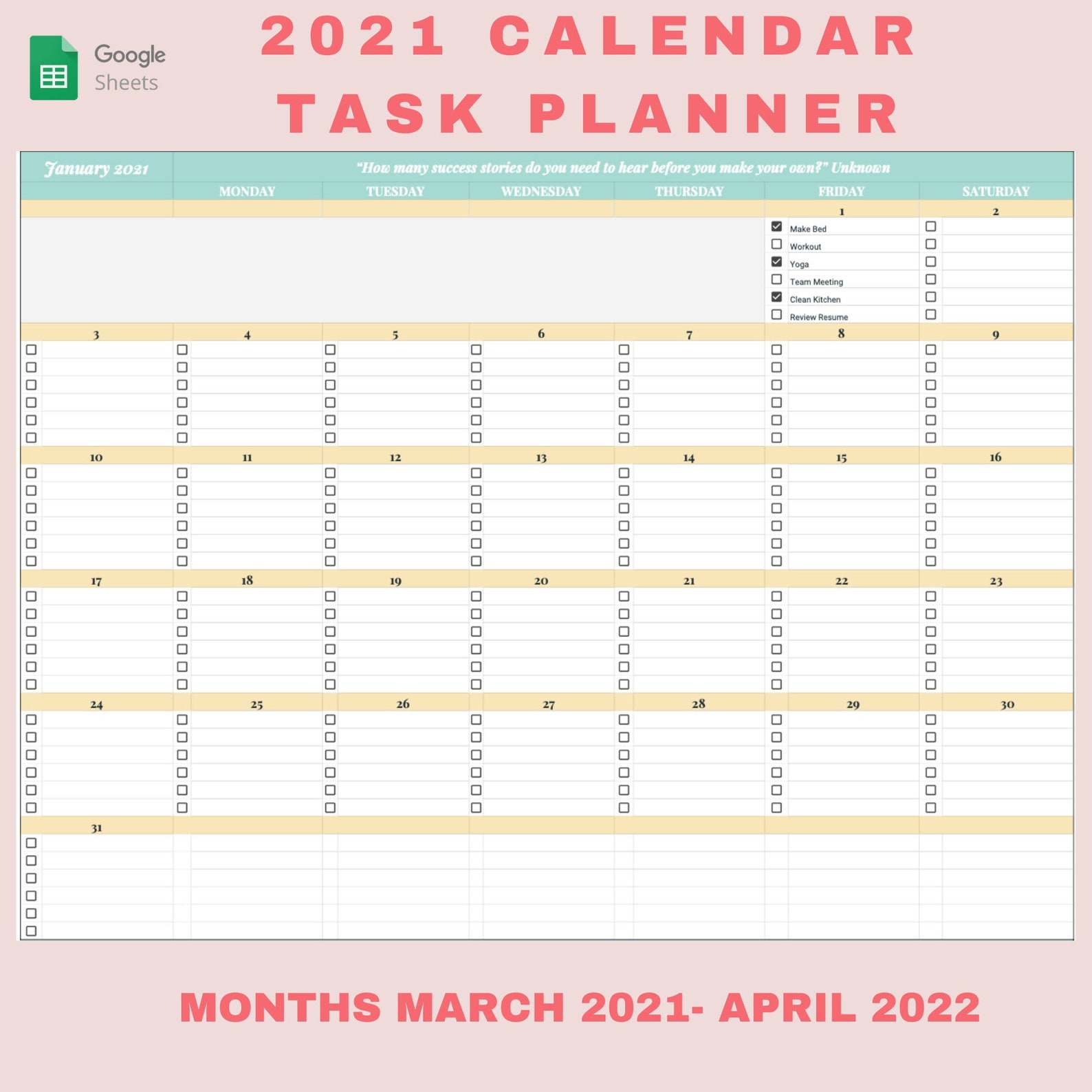 Appointed 2021 year task planner