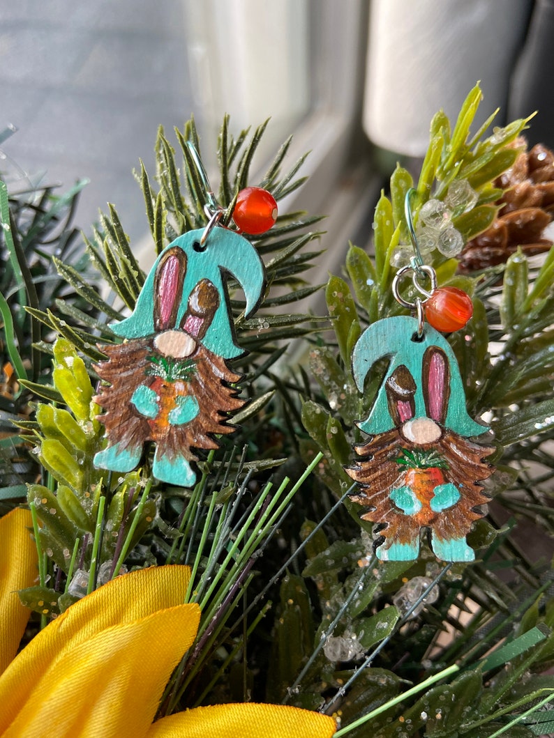 statement jewelry holiday gnomes Gnome earrings springtime gnomes easter gnomes Easter basket stuffers easter gifts for her gnomes