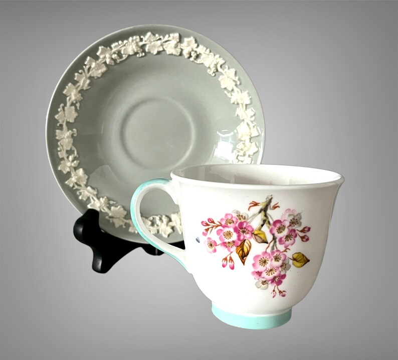 Set of 4 Totally Mismatched Bulk Tea Cups & Saucers Blue Etsy Canada
