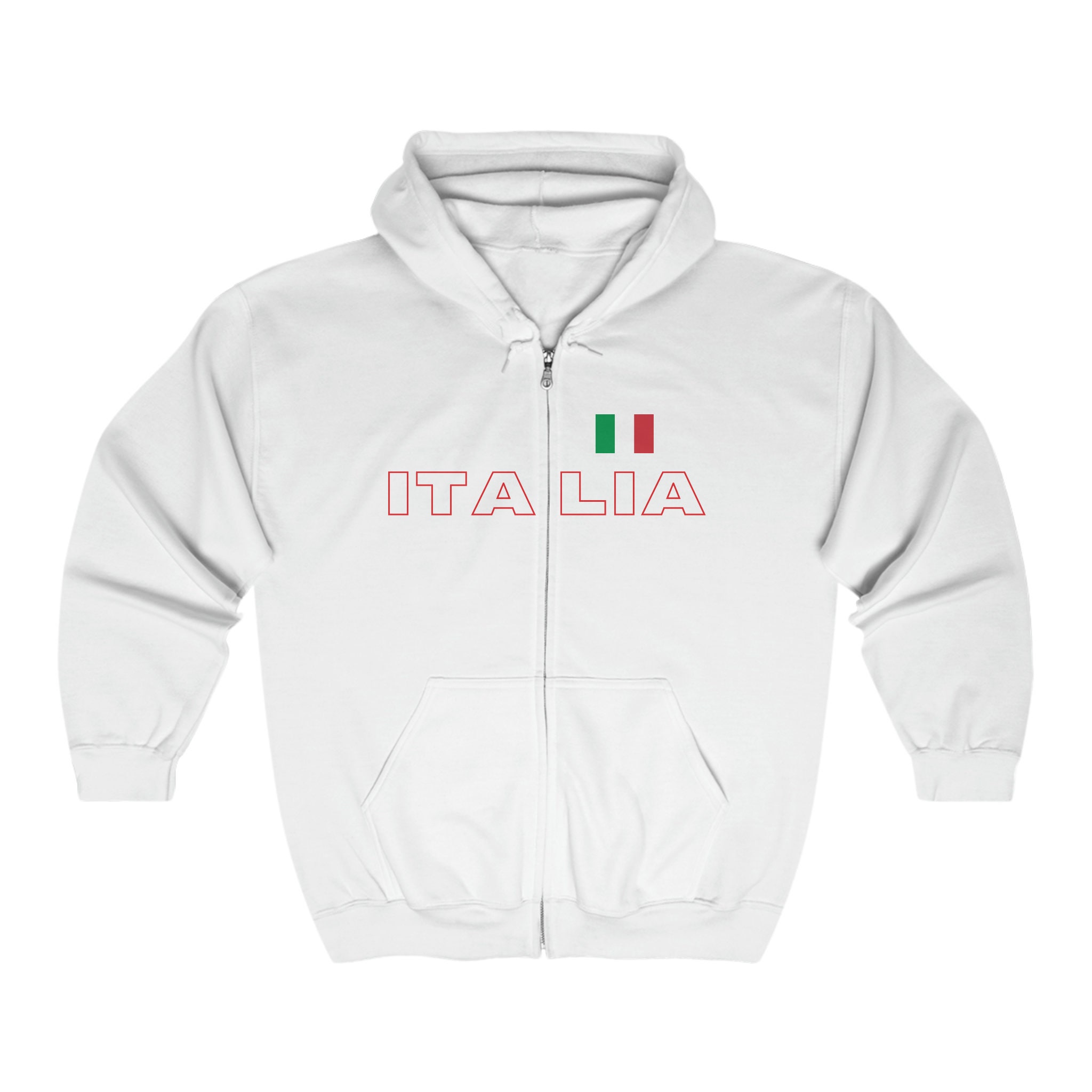 Italia Full Zip Hooded Sweatshirt Etsy