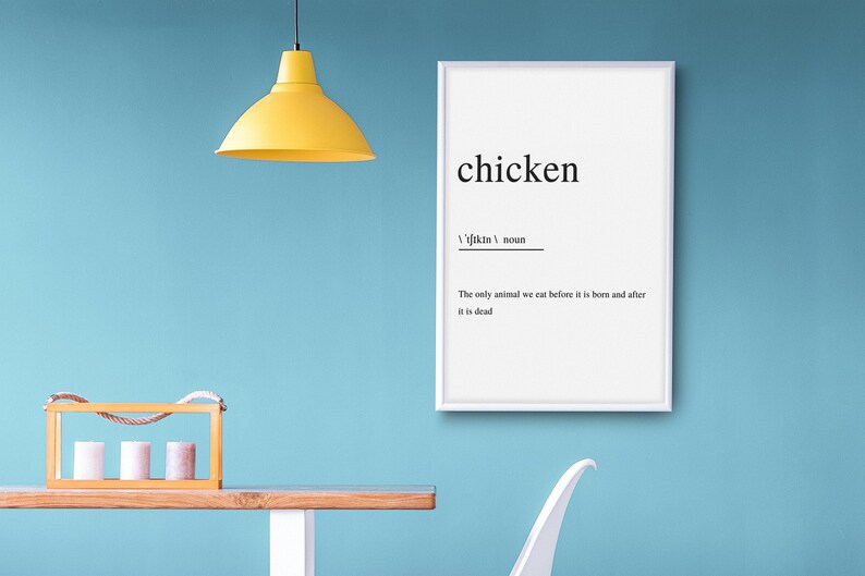 Chicken Definition Poster Digital Poster Home Prints Etsy