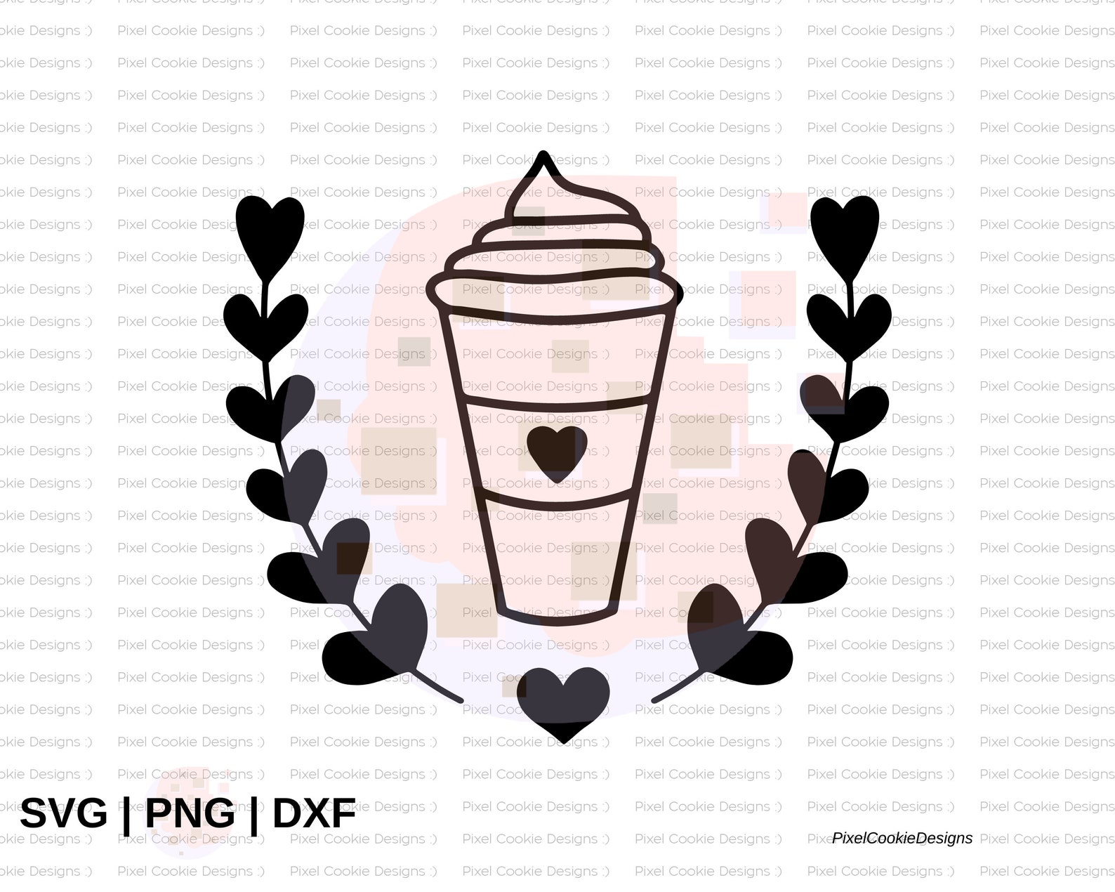 Heart Coffee Cup SVG PNG DXF for Cricut or Silhouette Etsy